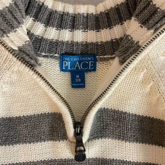 The Childrens Place Boys Quarter Zip Long Sleeve Sweater - Picture 3 of 3
